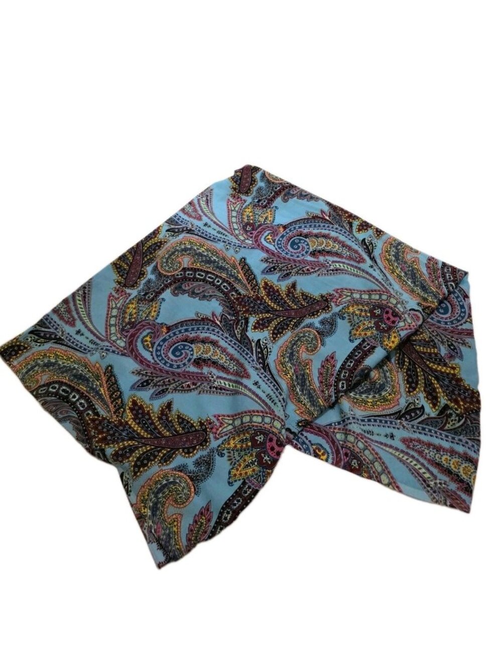 Gorgeous Blue Paisley Print Scarf By Mia Polyester Large 70" X 42" Summer Wrap